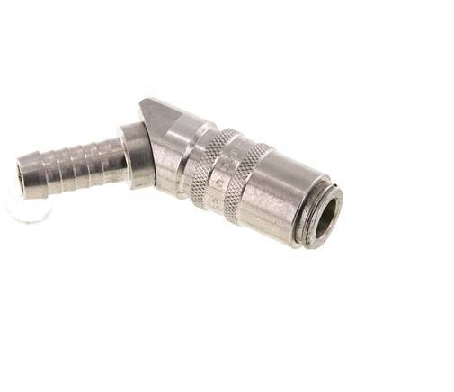 Stainless Steel DN 6 Mold Coupling Socket 9 mm Hose Pillar 45-deg