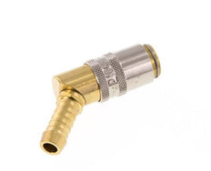 Brass DN 6 Mold Coupling Socket 9 mm Hose Pillar Unlocking Protection 45-deg
