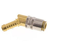 Brass DN 6 Mold Coupling Socket 9 mm Hose Pillar Unlocking Protection 45-deg