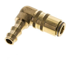 Brass DN 6 Mold Coupling Socket 9.5 mm Hose Pillar Double Shut-Off 90-deg