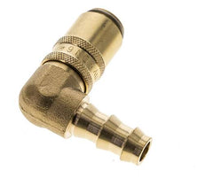 Brass DN 6 Mold Coupling Socket 9.5 mm Hose Pillar Double Shut-Off 90-deg