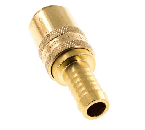 Brass DN 9 Mold Coupling Socket 13 mm Hose Pillar Double Shut-Off