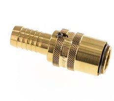 Brass DN 9 Mold Coupling Socket 13 mm Hose Pillar Unlocking Protection Double Shut-Off