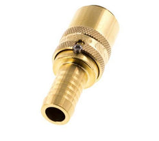 Brass DN 9 Mold Coupling Socket 13 mm Hose Pillar Unlocking Protection Double Shut-Off