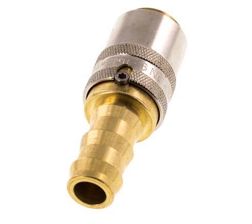 Brass DN 9 Mold Coupling Socket 12.7 mm Hose Pillar Unlocking Protection