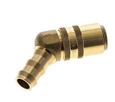 Brass DN 9 Mold Coupling Socket 12.7 mm Hose Pillar Double Shut-Off 45-deg