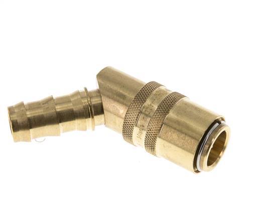 Brass DN 9 Mold Coupling Socket 12.7 mm Hose Pillar Double Shut-Off 45-deg