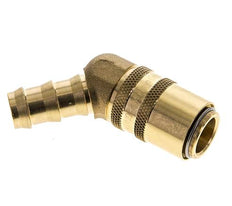 Brass DN 9 Mold Coupling Socket 12.7 mm Hose Pillar Double Shut-Off 45-deg