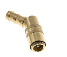 Brass DN 9 Mold Coupling Socket 12.7 mm Hose Pillar Double Shut-Off 45-deg