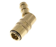 Brass DN 9 Mold Coupling Socket 12.7 mm Hose Pillar Double Shut-Off 45-deg