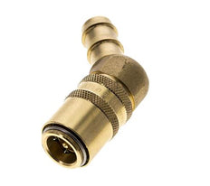 Brass DN 9 Mold Coupling Socket 12.7 mm Hose Pillar Double Shut-Off 45-deg