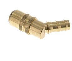 Brass DN 9 Mold Coupling Socket 12.7 mm Hose Pillar Double Shut-Off 45-deg