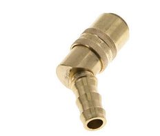 Brass DN 9 Mold Coupling Socket 12.7 mm Hose Pillar Double Shut-Off 45-deg