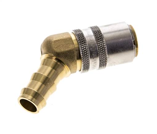 Brass DN 9 Mold Coupling Socket 12.7 mm Hose Pillar 45-deg