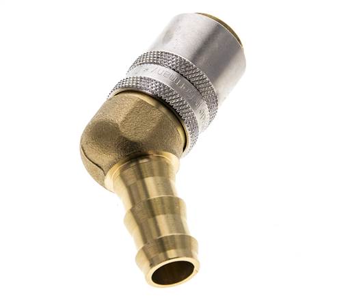 Brass DN 9 Mold Coupling Socket 12.7 mm Hose Pillar 45-deg