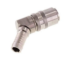 Stainless Steel DN 9 Mold Coupling Socket 13 mm Hose Pillar 45-deg