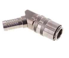 Stainless Steel DN 9 Mold Coupling Socket 13 mm Hose Pillar 45-deg