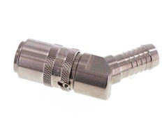 Stainless Steel DN 9 Mold Coupling Socket 13 mm Hose Pillar 45-deg