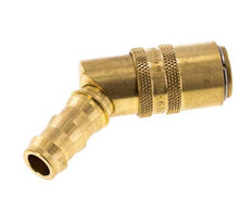 Brass DN 9 Mold Coupling Socket 12.7 mm Hose Pillar Unlocking Protection Double Shut-Off 45-deg