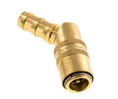 Brass DN 9 Mold Coupling Socket 12.7 mm Hose Pillar Unlocking Protection Double Shut-Off 45-deg