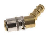 Brass DN 9 Mold Coupling Socket 12.7 mm Hose Pillar Unlocking Protection 45-deg