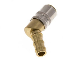 Brass DN 9 Mold Coupling Socket 12.7 mm Hose Pillar Unlocking Protection 45-deg
