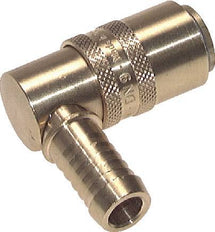 Brass DN 9 Mold Coupling Socket 13 mm Hose Pillar Double Shut-Off 90-deg