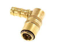 Brass DN 9 Mold Coupling Socket 12.7 mm Hose Pillar Double Shut-Off 90-deg