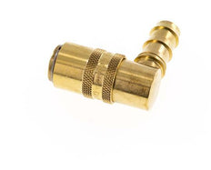 Brass DN 9 Mold Coupling Socket 12.7 mm Hose Pillar Double Shut-Off 90-deg