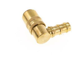 Brass DN 9 Mold Coupling Socket 12.7 mm Hose Pillar Double Shut-Off 90-deg