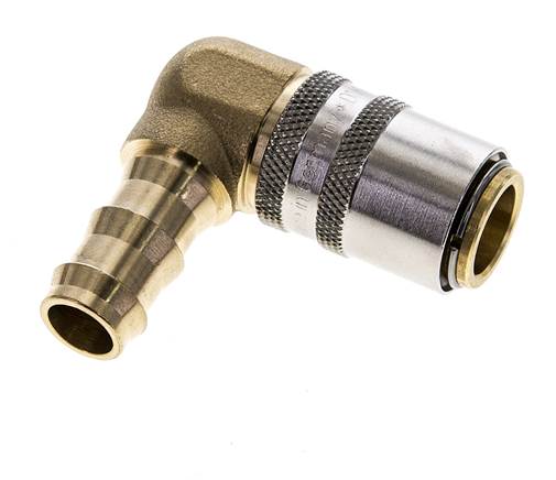 Brass DN 9 Mold Coupling Socket 12.7 mm Hose Pillar 90-deg