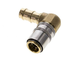 Brass DN 9 Mold Coupling Socket 12.7 mm Hose Pillar 90-deg