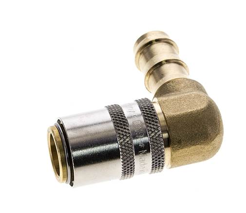 Brass DN 9 Mold Coupling Socket 12.7 mm Hose Pillar 90-deg