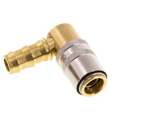 Brass DN 9 Mold Coupling Socket 12.7 mm Hose Pillar Unlocking Protection 90-deg