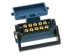 Brass Multi-coupling Socket 10x6 mm Push-in Connections Unlocking Protection