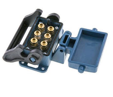 Brass Multi-coupling Socket 6x6 mm Push-in Connections Unlocking Protection Double Shut-Off