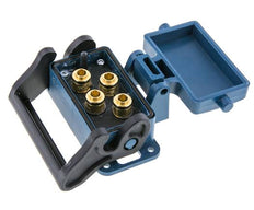 Brass Multi-coupling Socket 4x8 mm Push-in Connections Unlocking Protection Double Shut-Off