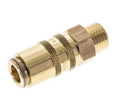 Brass DN 6 Mold Coupling Socket M14x1.5 Male Threads Double Shut-Off