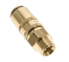 Brass DN 6 Mold Coupling Socket M14x1.5 Male Threads Double Shut-Off