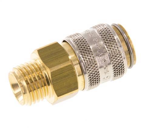 Brass DN 6 Mold Coupling Socket G 1/4 inch Male Threads