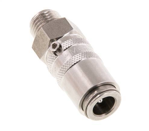 Stainless Steel DN 6 Mold Coupling Socket G 1/4 inch Male Threads Double Shut-Off