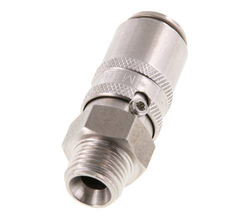 Stainless Steel DN 6 Mold Coupling Socket G 1/4 inch Male Threads Double Shut-Off