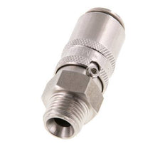 Stainless Steel DN 6 Mold Coupling Socket G 1/4 inch Male Threads Double Shut-Off