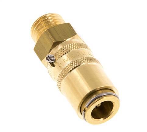 Brass DN 6 Mold Coupling Socket M14x1.5 Male Threads Unlocking Protection Double Shut-Off