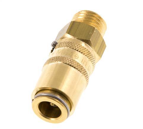 Brass DN 6 Mold Coupling Socket M14x1.5 Male Threads Unlocking Protection Double Shut-Off