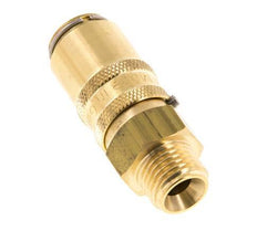 Brass DN 6 Mold Coupling Socket G 1/4 inch Male Threads Unlocking Protection Double Shut-Off