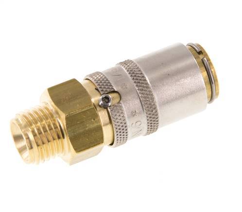 Brass DN 6 Mold Coupling Socket G 1/4 inch Male Threads Unlocking Protection