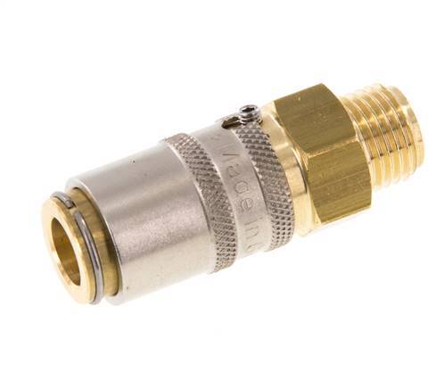 Brass DN 6 Mold Coupling Socket G 1/4 inch Male Threads Unlocking Protection