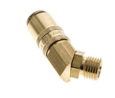 Brass DN 6 Mold Coupling Socket M14x1.5 Male Threads Double Shut-Off 45-deg