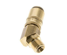 Brass DN 6 Mold Coupling Socket G 1/4 inch Male Threads Double Shut-Off 45-deg